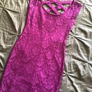 Nollie size small fushia violet lace dress